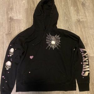 swixxz black drawstring hoodie